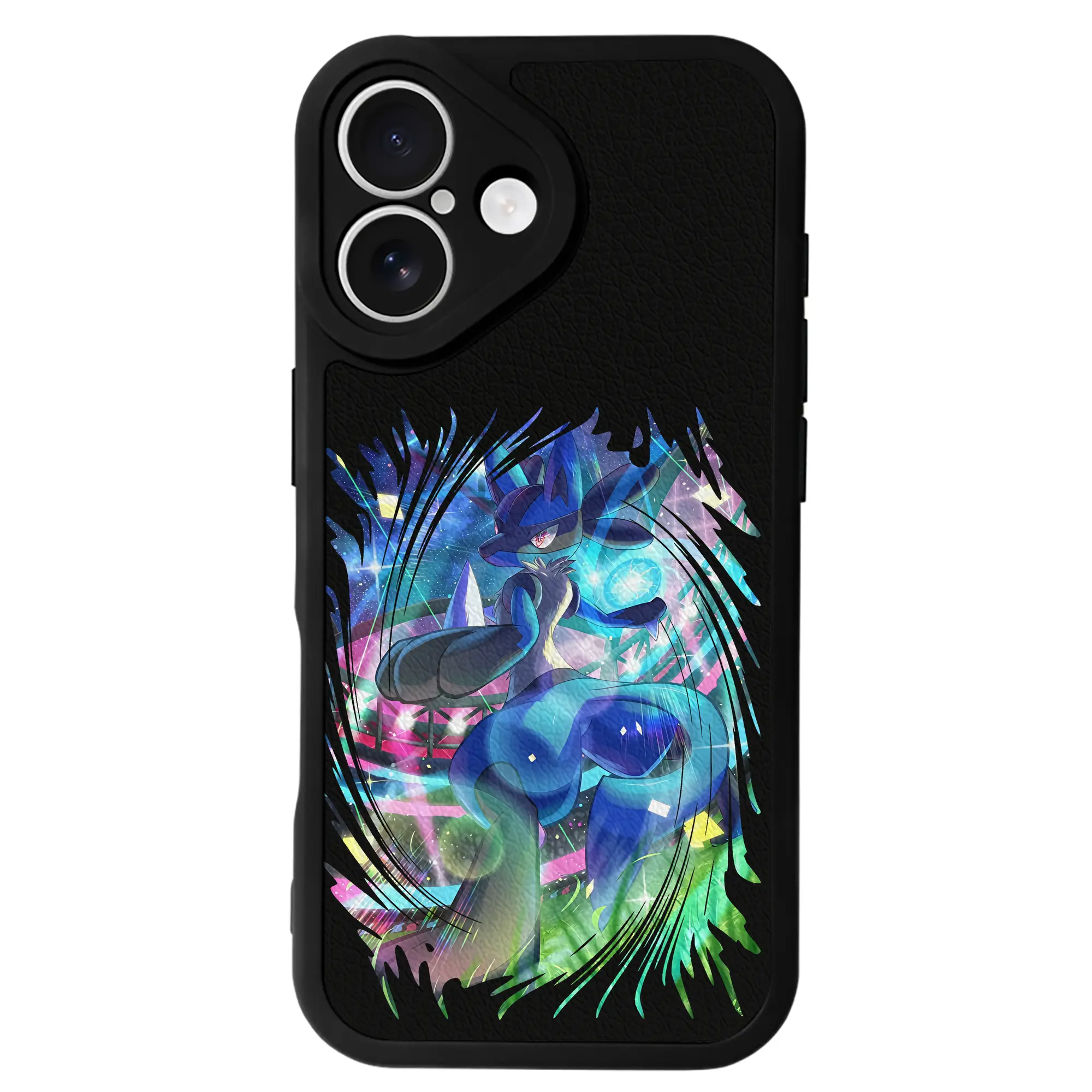 ポケモン グッズ,ルカリオ - IPhone 16シリーズ対応 ・ シリコンスマホケース ・ レザー調 ・ 高精度フィット ・ 耐衝撃 ・ ワイヤレス充電対応 ・ 精密カット